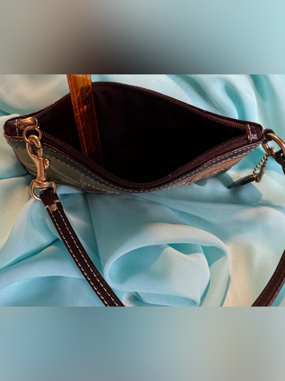 Y2K Coach Limited Edition Patchwork, Monogram, and Suede Wristlet - Picture 3 of 4